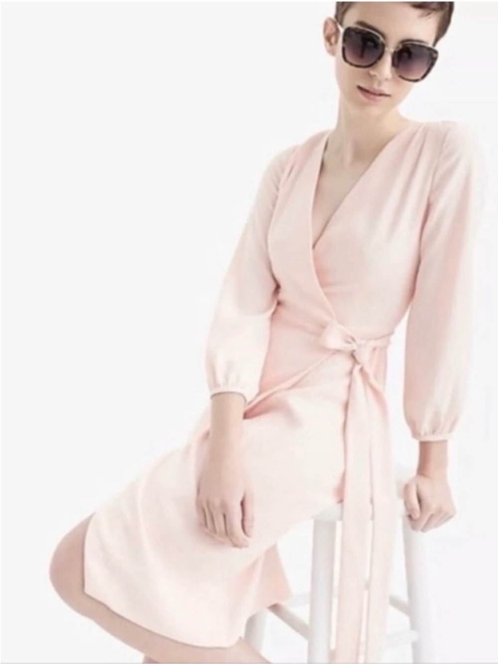 J. Crew Soft Pink Long Sleeve Dress